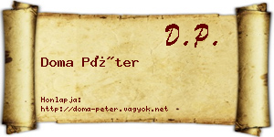 Doma Péter névjegykártya