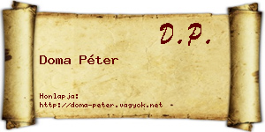Doma Péter névjegykártya