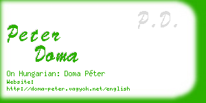 peter doma business card